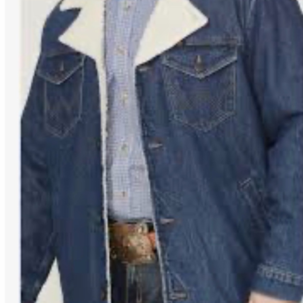 Vintage Sherpa Lined Denim jacket w/
Indian Head Native American western 90’s - Picture 6 of 16